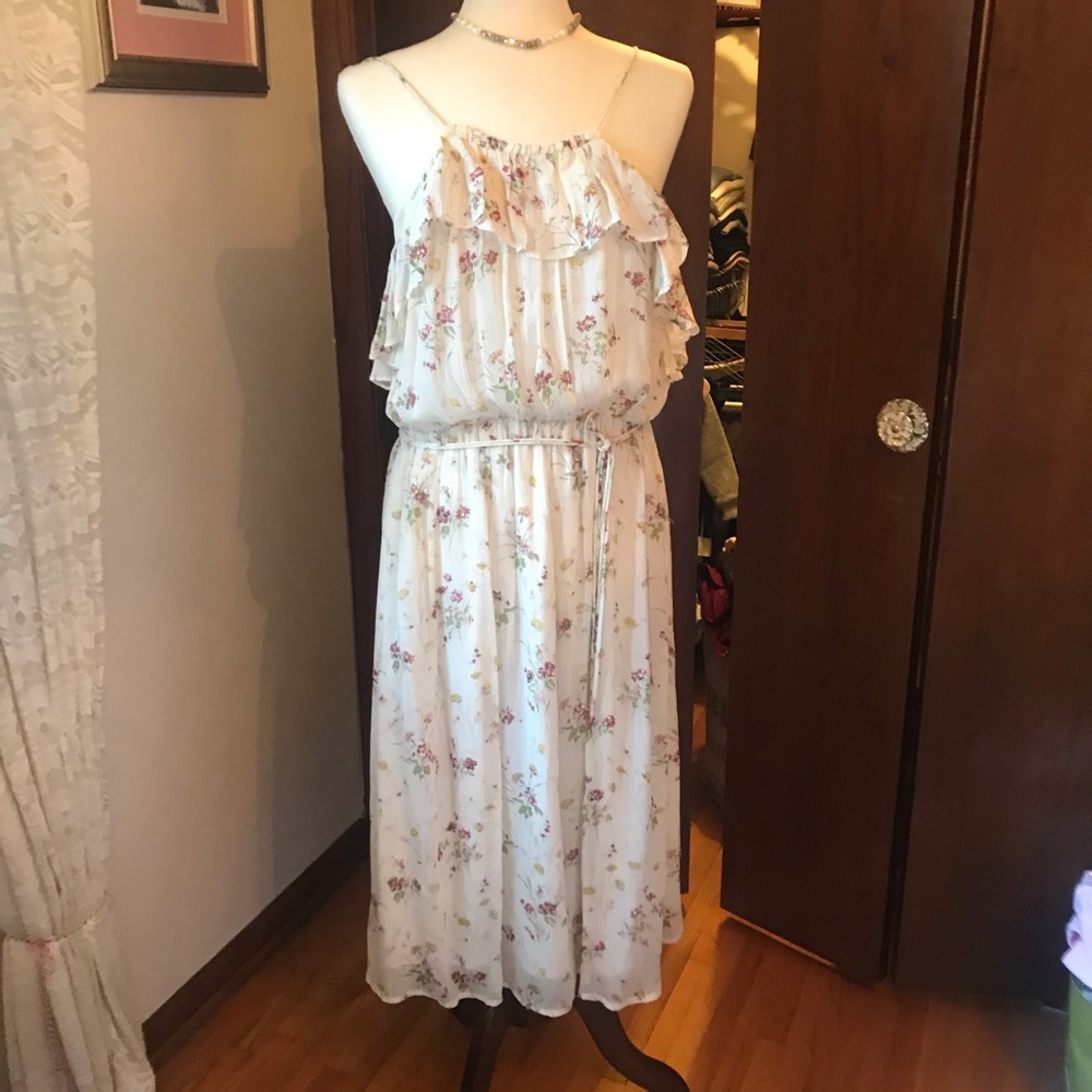 Zara Floral Sequin Midi Dress